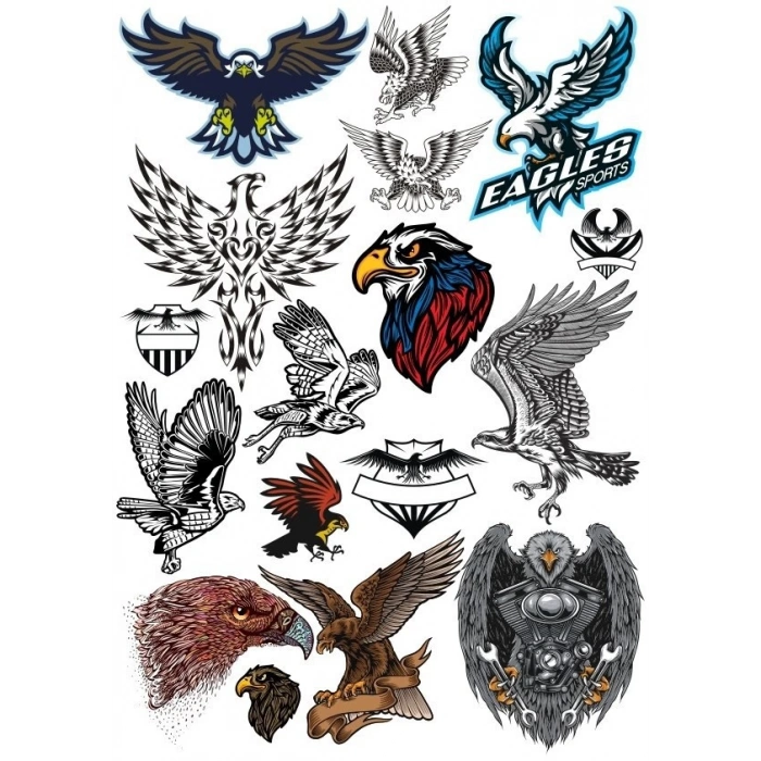Kartal Eagle Sticker Set-10 15 Parça Telefon, Tablet, Defter, Laptop Sticker