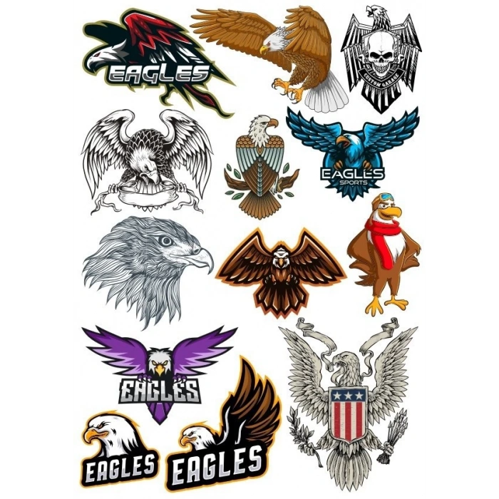 Kartal Eagle Sticker Set-12 15 Parça Telefon, Tablet, Defter, Laptop Sticker