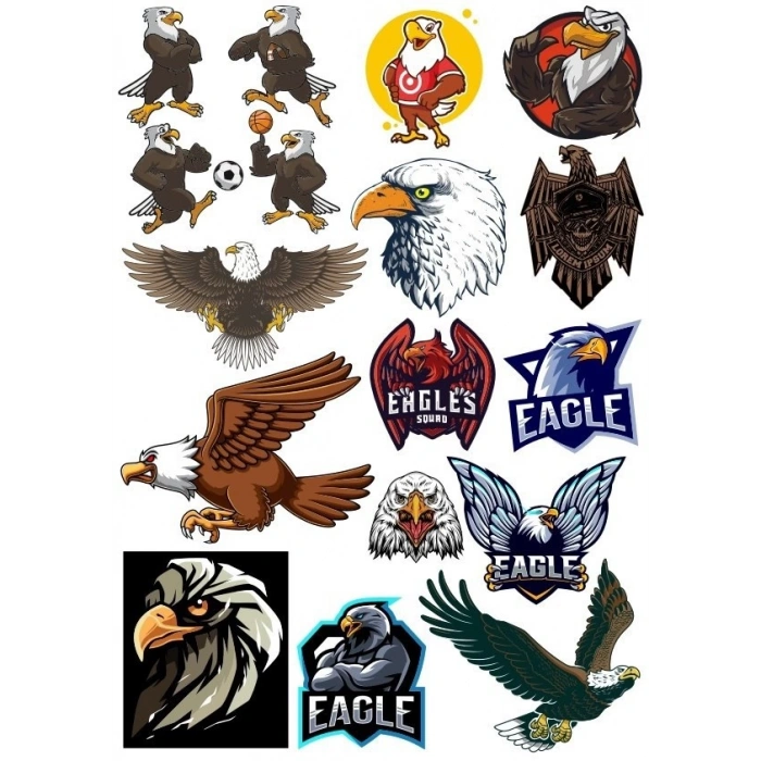 Kartal Eagle Sticker Set-13 16 Parça Telefon, Tablet, Defter, Laptop Sticker