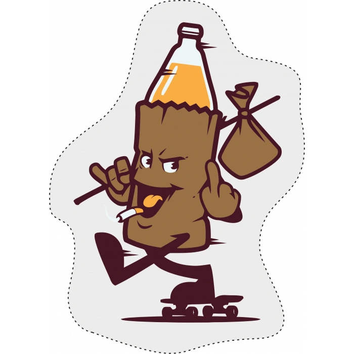 sigar içen kalem sticker 10x10 cmRenkli Sticker