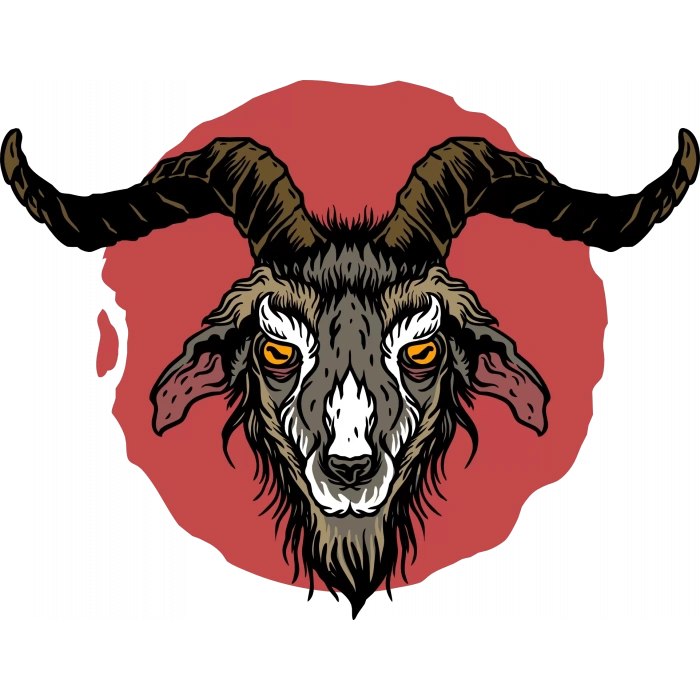 Keçi Şeytan Sticker 10x10 cmRenkli Sticker