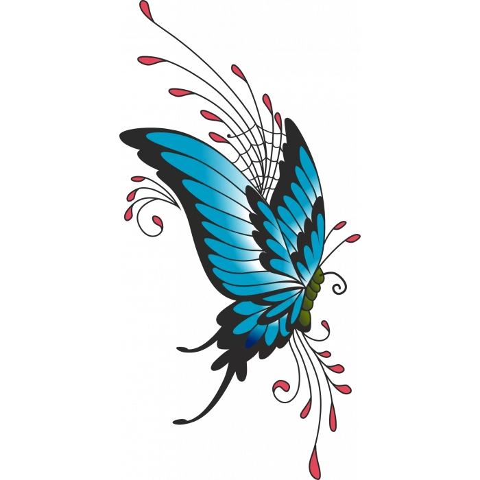 Kelebek Sticker 10x10 cmRenkli Sticker