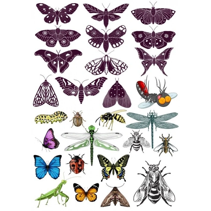 Kelebek Sticker Set-1 18 Parça Telefon, Tablet, Defter, Laptop Sticker