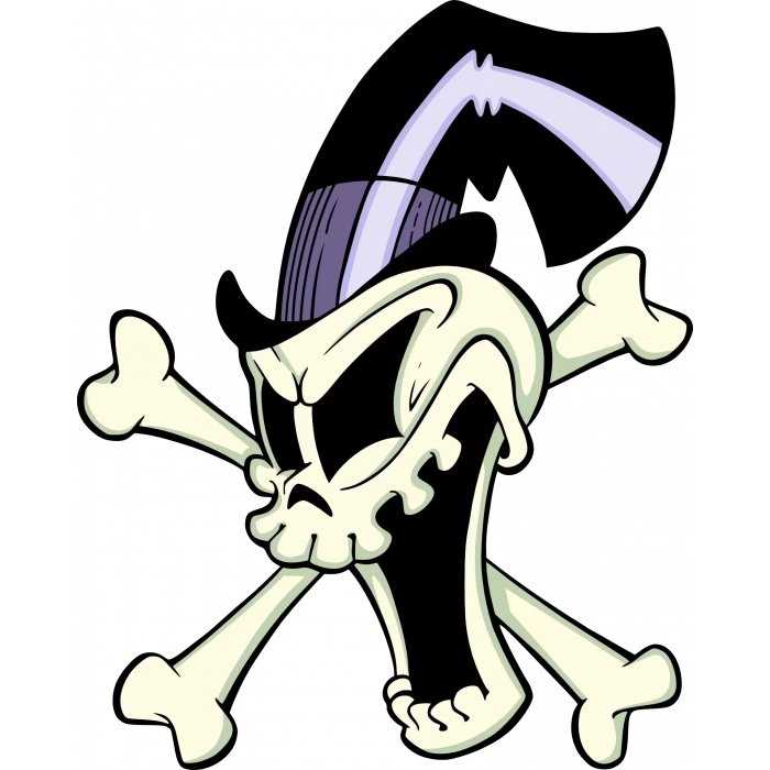 Kemik ve Kurukafa Sticker 10x10 cmRenkli Sticker