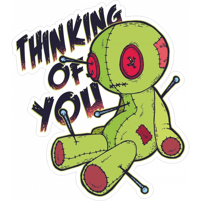 Thinking Of You Sticker 10x10 cmRenkli Sticker