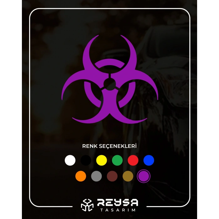 Kimyasal Amblemi Araba Sticker 17x17 Cm Mor