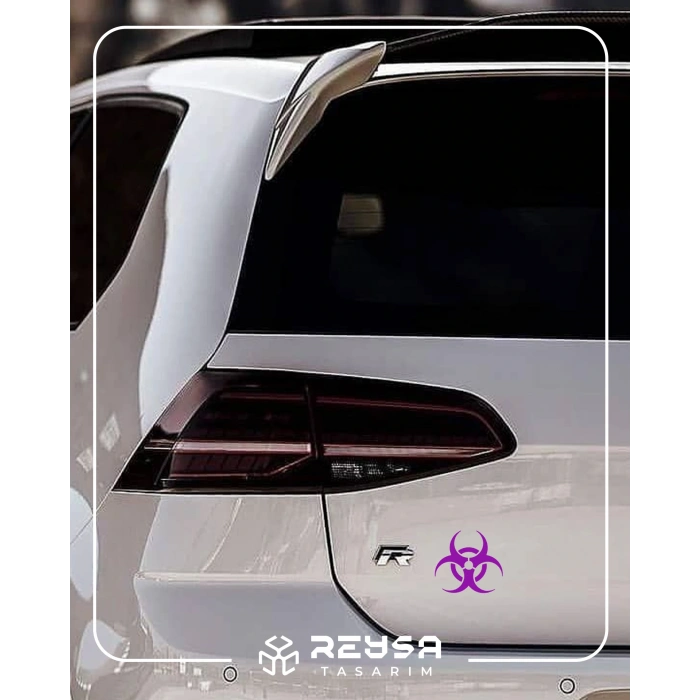 Kimyasal Amblemi Araba Sticker 17x17 Cm Mor