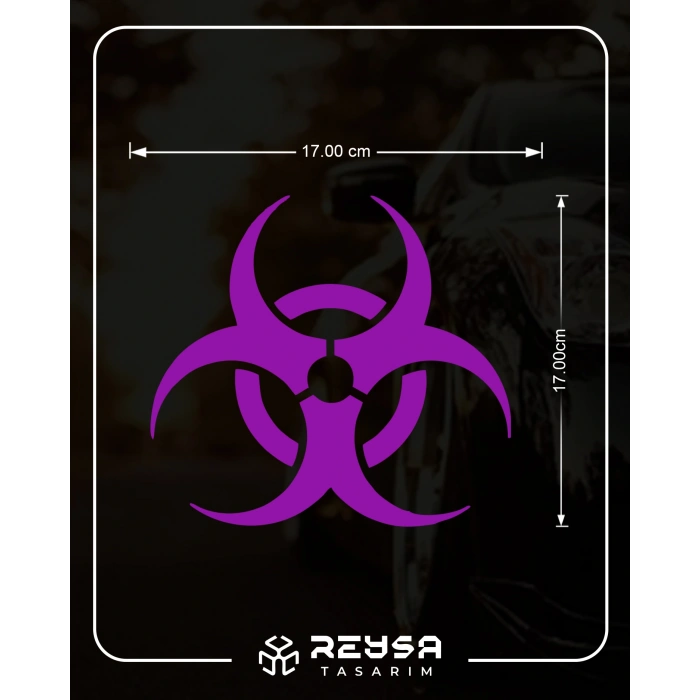 Kimyasal Amblemi Araba Sticker 17x17 Cm Mor