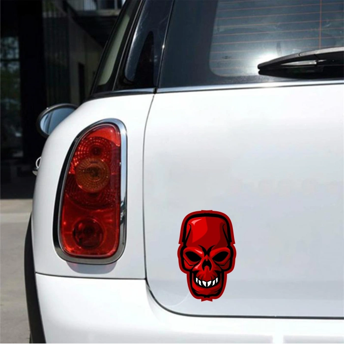 Kırmızı iskelet Sticker 10x10 cmRenkli Sticker
