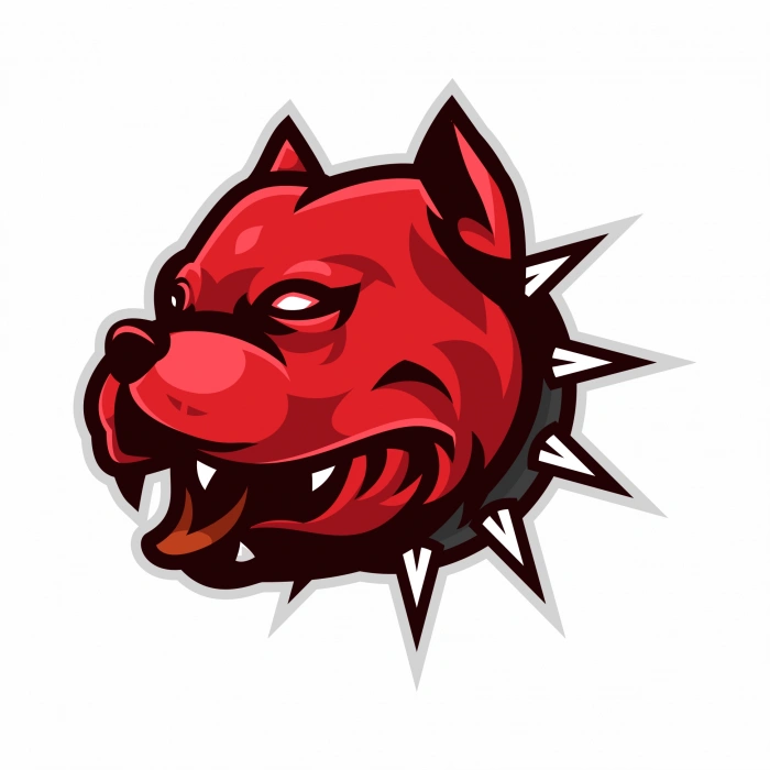 Kırmızı Pitbull Sticker 10x10 cmRenkli Sticker