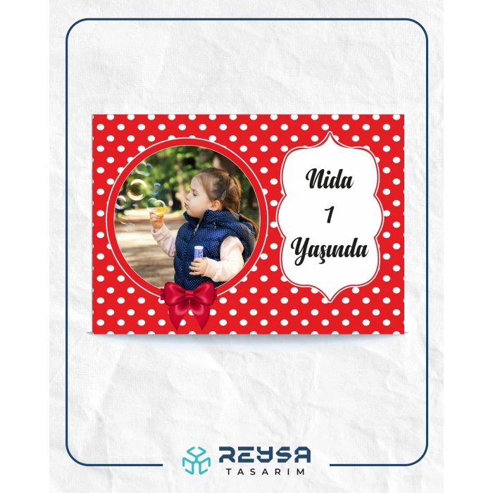 Kırmızı Puantiyeli Doğum Günü Afişi 50X70 cm