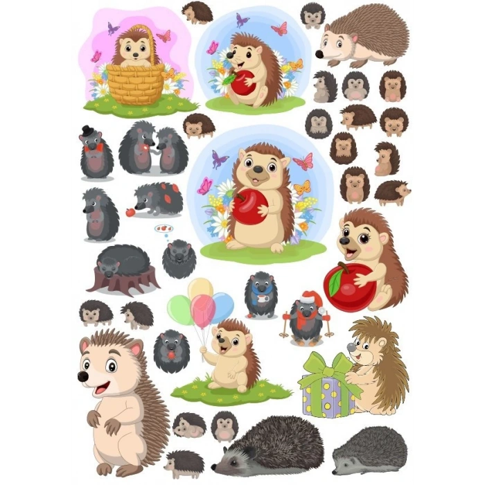 Kirpi Sticker Set 20 Parça Telefon, Tablet, Defter, Laptop Sticker