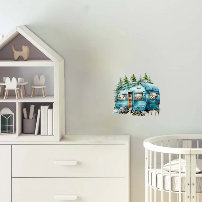 Kış Ormanı Karavanı Duvar Stickerı