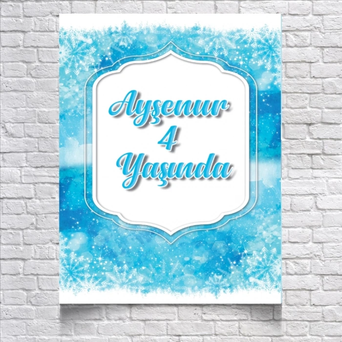 Kış Temalı Doğum Günü Afişi 100X150 cm