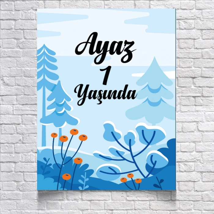 Kış Temalı Doğum Günü Afişi 35X50 cm