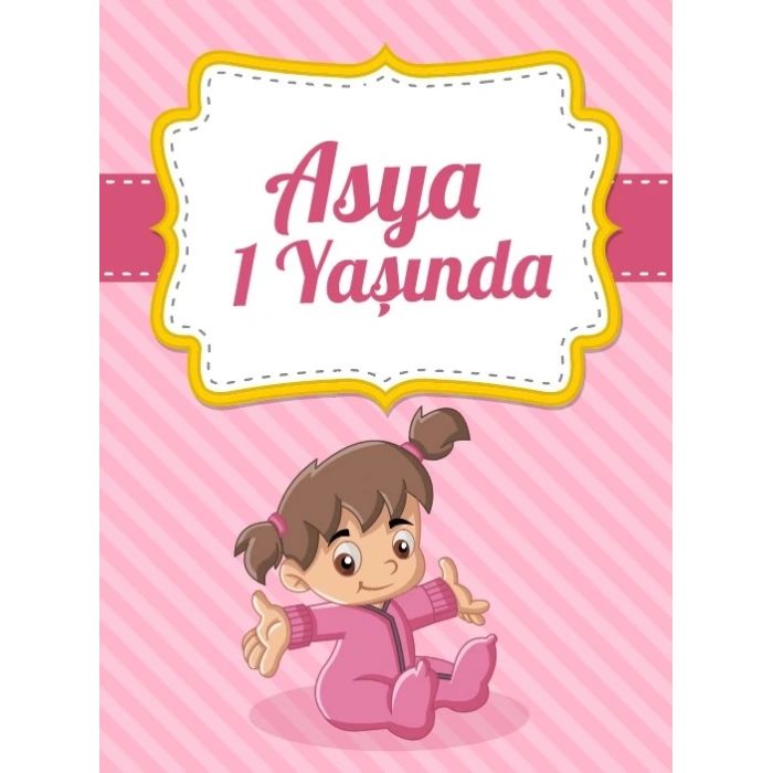 Kız Bebek Temalı Doğum Günü Afişi 50X70 cm