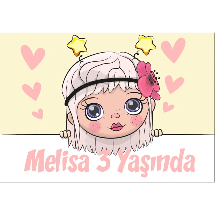 Kız Temalı Doğum Günü Afişi 35X50 cm