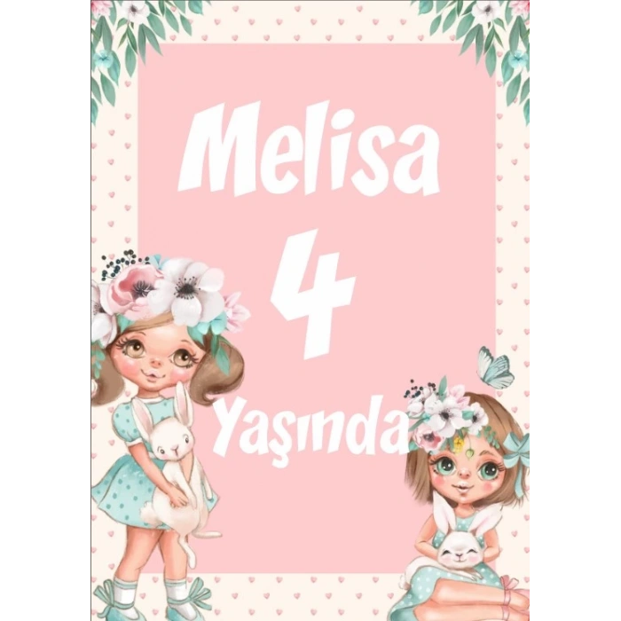 Kız Temalı Doğum Günü Afişi 35X50 cm