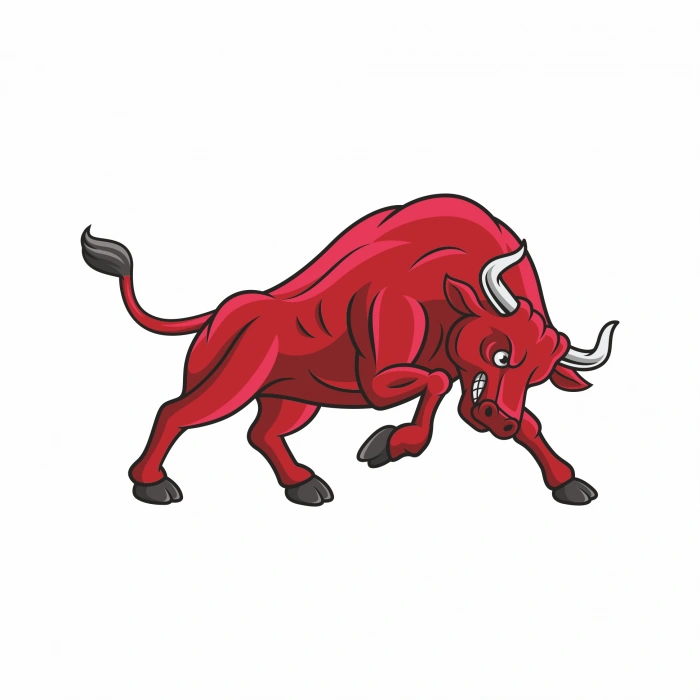 Kızgın Boğa 1 Sticker 10x10 cmRenkli Sticker