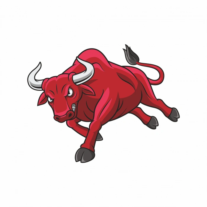 Kızgın Boğa 2 Sticker 10x10 cmRenkli Sticker