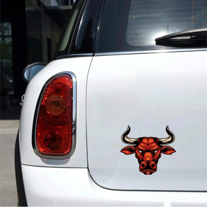 Kızgın Boğa Sticker 10x10 cmRenkli Sticker