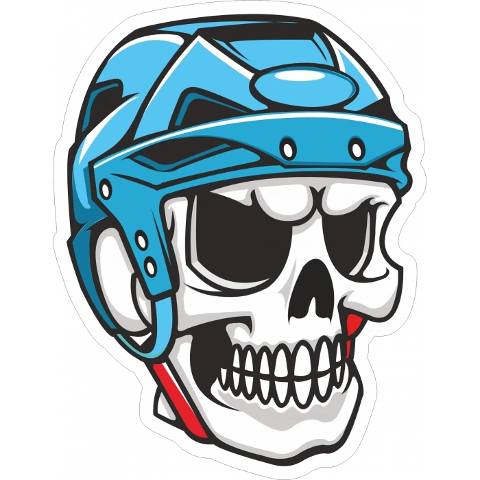 Kask Giymiş iskelet Sticker 10x10 cmRenkli Sticker