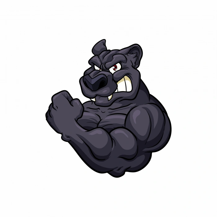 Kızgın Kaslı Panter Sticker 10x10 cmRenkli Sticker