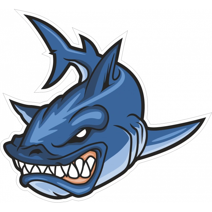 Kızgın Köpekbalığı Sticker 10x10 cmRenkli Sticker