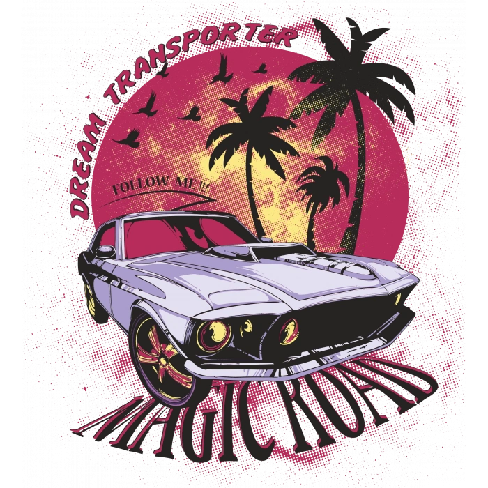 Mega Roads Araba Sticker 10x10 cmRenkli Sticker