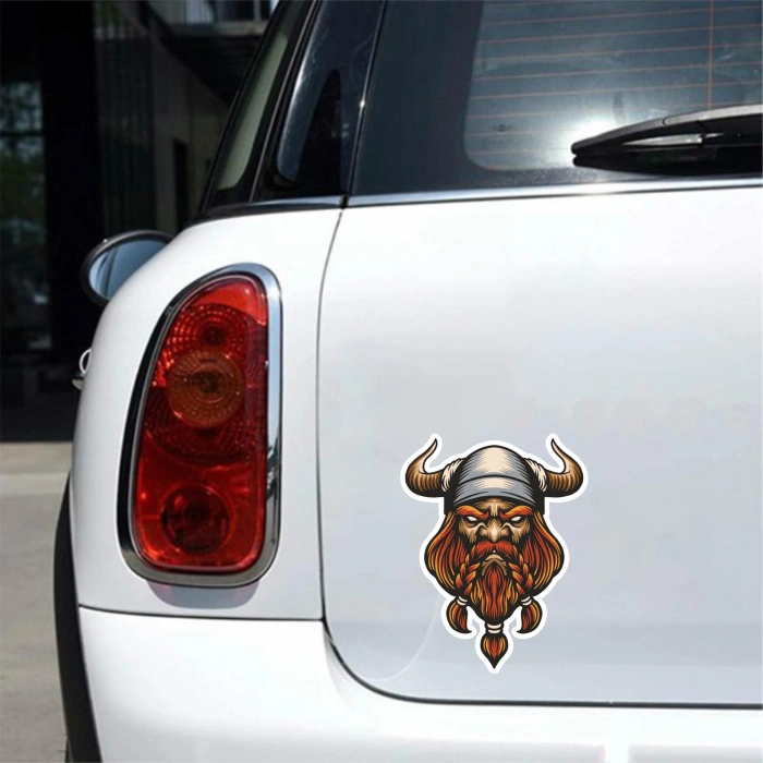 Kızgın Viking Sticker 10x10 cmRenkli Sticker