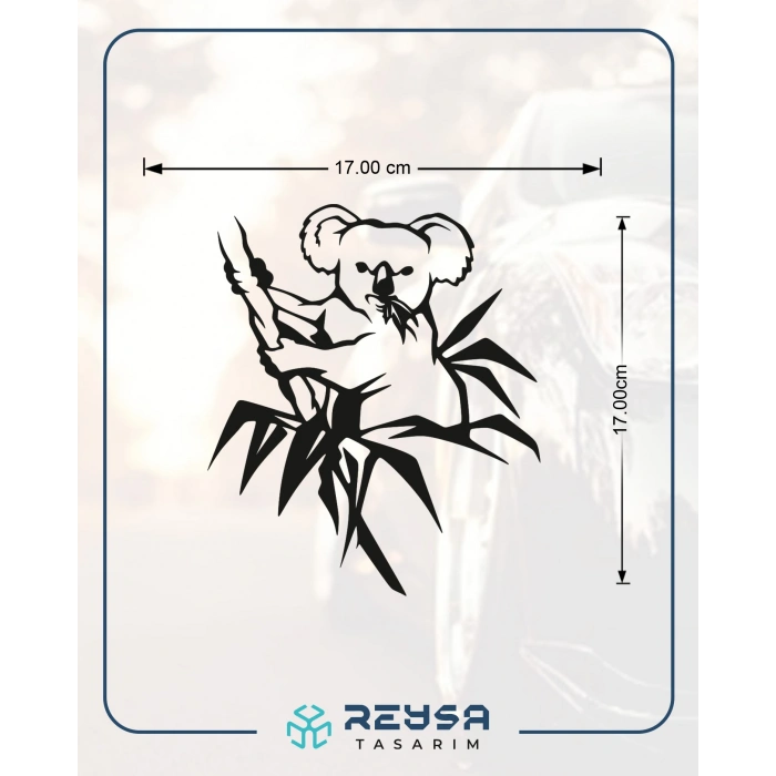 Koala Sticker 17x17 Cm Siyah
