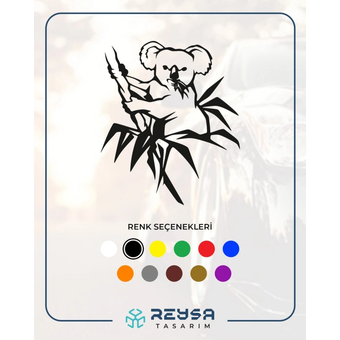 Koala Sticker 17x17 Cm Siyah