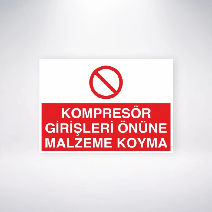 Kompresör Girişleri Önüne Malzeme Koyma Sticker 20X28 Cm