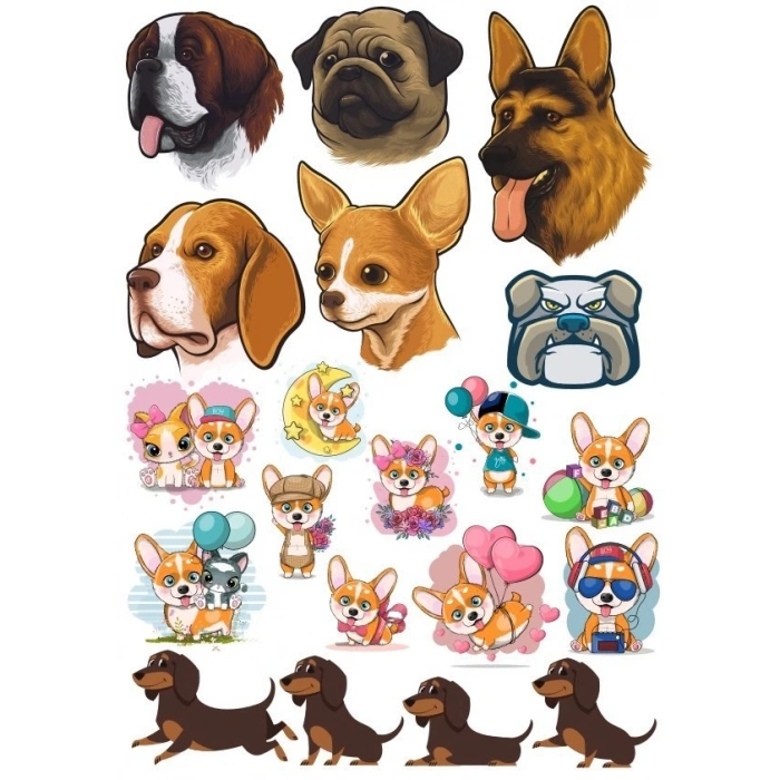 Köpek Sticker Set-13 13 Parça Telefon, Tablet, Defter, Laptop Sticker