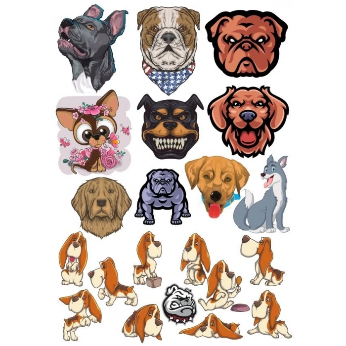 Köpek Sticker Set-4 13 Parça Telefon, Tablet, Defter, Laptop Sticker