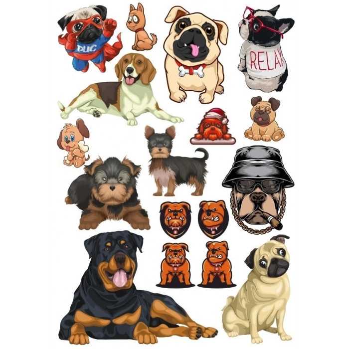 Köpek Sticker Set-5 13 Parça Telefon, Tablet, Defter, Laptop Sticker