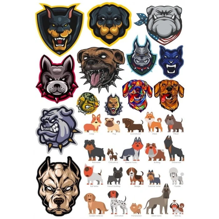 Köpekler Sticker Set 11 20 Parça Telefon, Tablet, Defter, Laptop Sticker