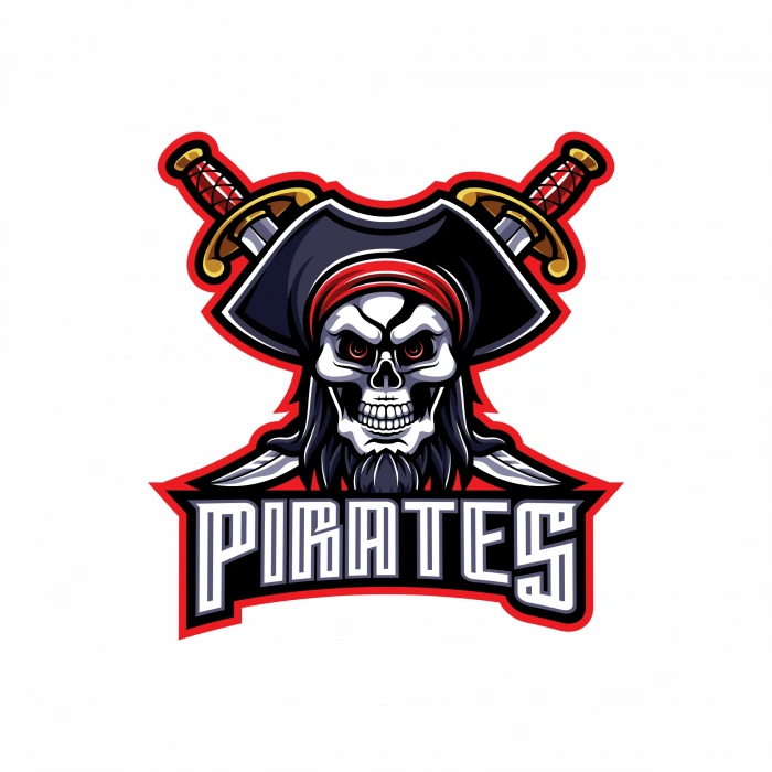 Korsan Kurukafa Sticker 10x10 cmRenkli Sticker