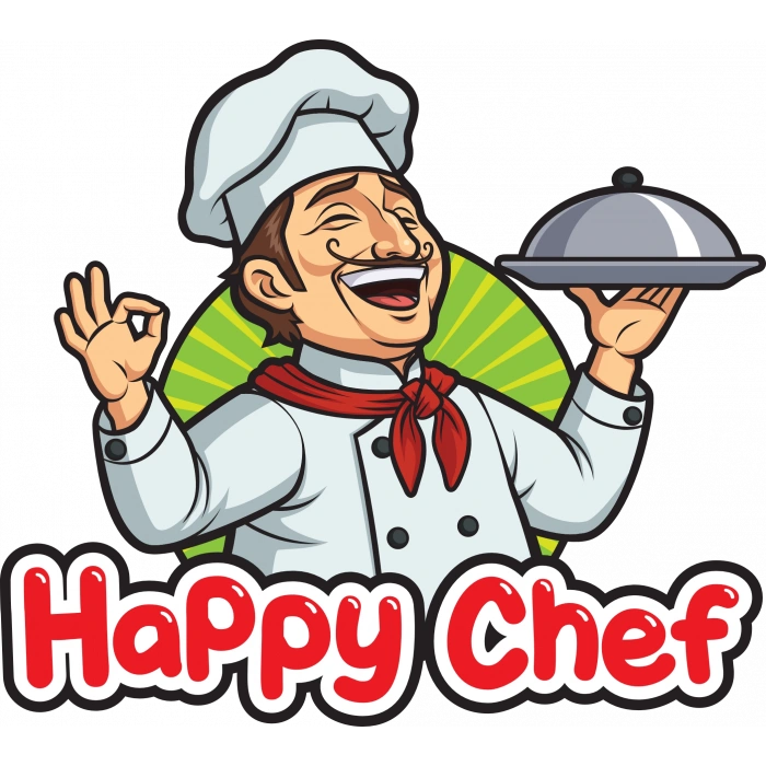 Mutlu Chef Sticjer 10x10 cm Renkli Sticker