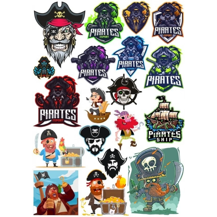 Korsan Sticker Set 8 20 Parça Telefon, Tablet, Defter, Laptop Sticker