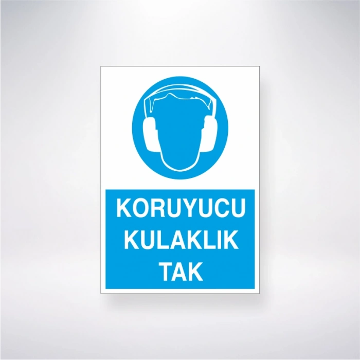Koruıyucu Kulaklık Takınızı Sticker 20X28 Cm