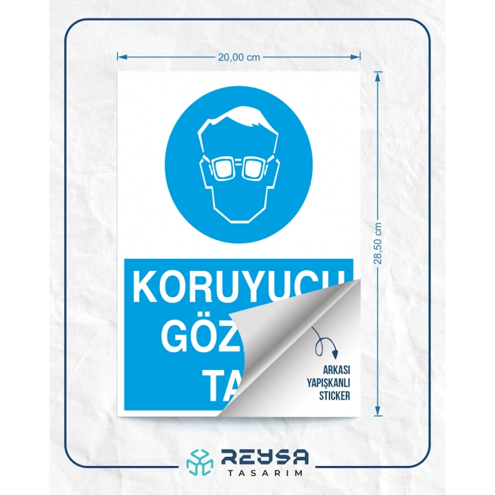 Koruyucu Gözlük Tak Sticker 20X28 Cm