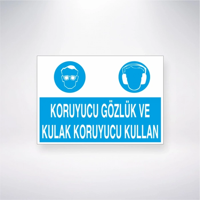 Koruyucu Gözlük ve Kulak Koruyucu Kullajn Sticker 20X28 Cm