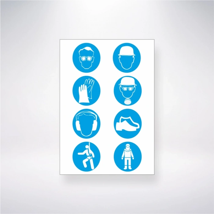 Koruyucu Malzeme Sembolleri 2 Sticker 20X28 Cm