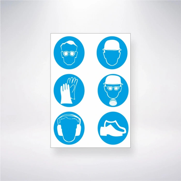 Koruyucu Malzeme Sembolleri Sticker 20X28 Cm