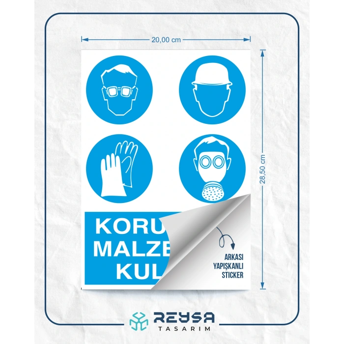 Koruyucu Malzemeni Kullan Sticker 20X28 Cm