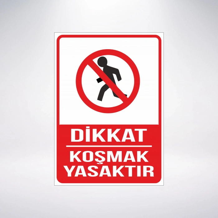 koşmak yasaktır Sticker 20X28 Cm