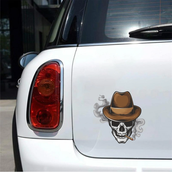 Kovboy Kurukafa Sticker 10x10 cmRenkli Sticker