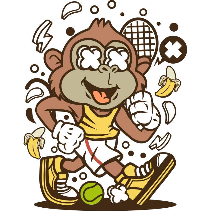 Koyu Yapan Maymun Sticker 10x10 cmRenkli Sticker