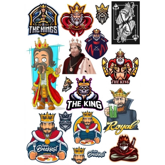 Kral Sticker Set 5 18 Parça Telefon, Tablet, Defter, Laptop Sticker